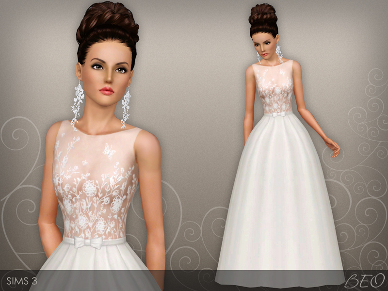 Wedding dress 46 for Sims 3 by BEO (1)
